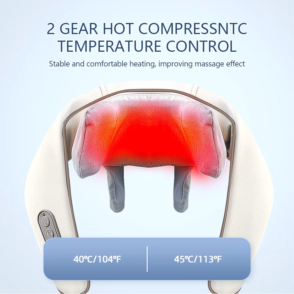 26W Brushless Motor Neck and Shoulder Massager Wireless Shoulder and Back Kneading Massage Shawl Neck Masajeador