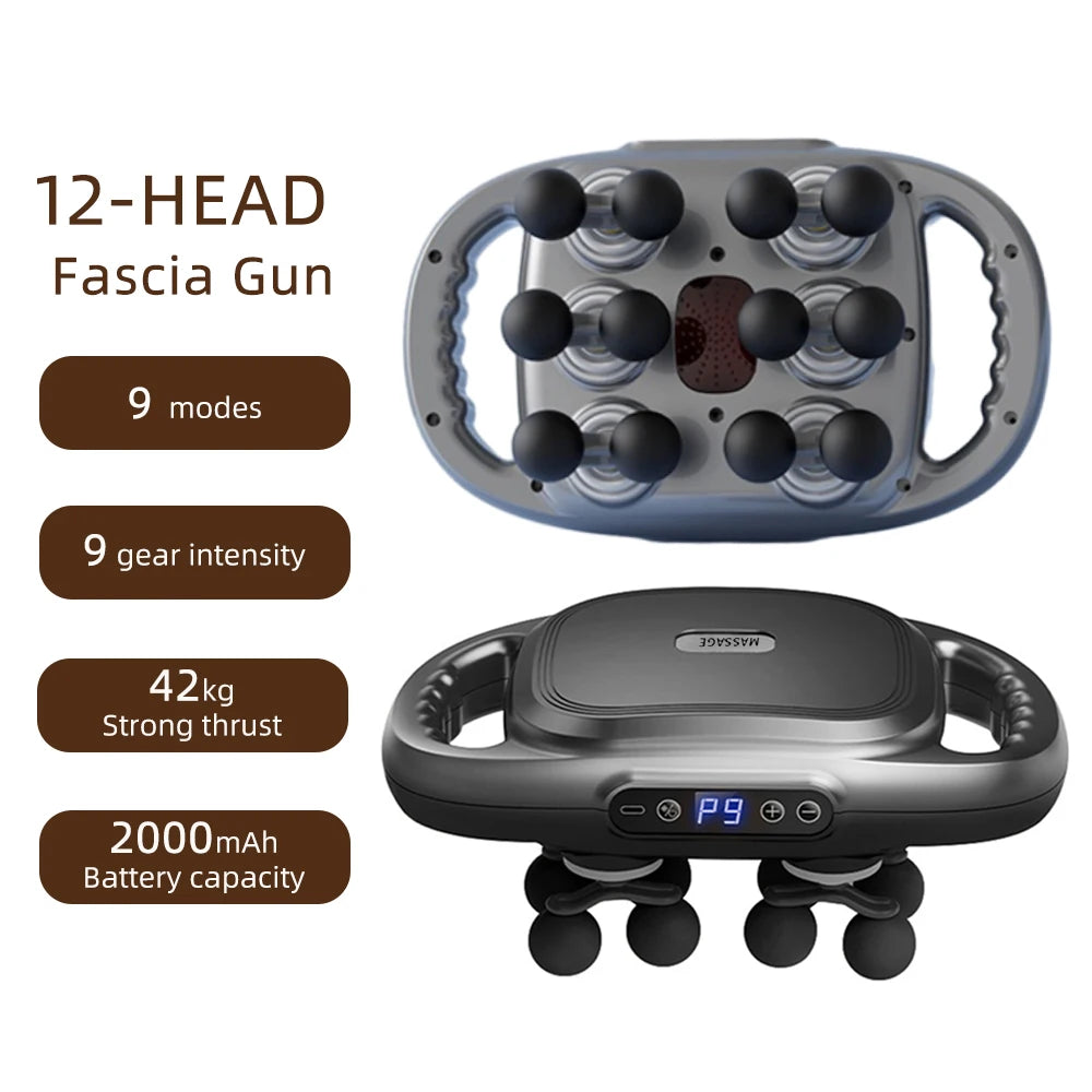 16-Head Fascia Gun High-Frequency Vibration Body Massage Gun Back and Waist Massager Neck Shoulder Massager Muscle Masajeador