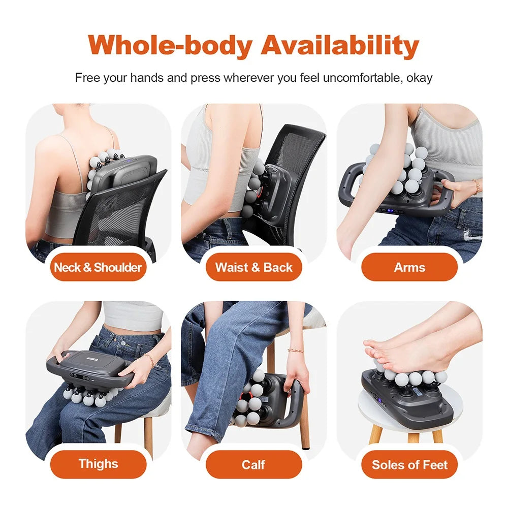 16-Head Fascia Gun High-Frequency Vibration Body Massage Gun Back and Waist Massager Neck Shoulder Massager Muscle Masajeador