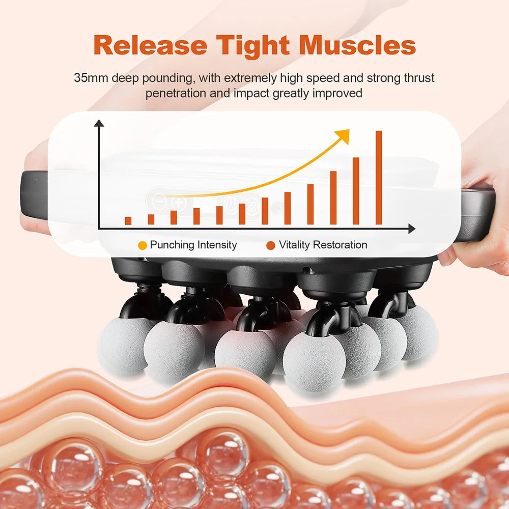 16-Head Fascia Gun High-Frequency Vibration Body Massage Gun Back and Waist Massager Neck Shoulder Massager Muscle Masajeador